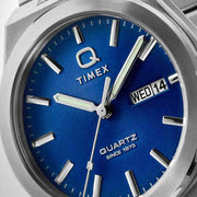 Timex Q Continental Day and Date 39mm Blue SS