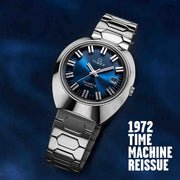Timex Q 1972 Time Machine Reissue 39mm Blue Sunray SS