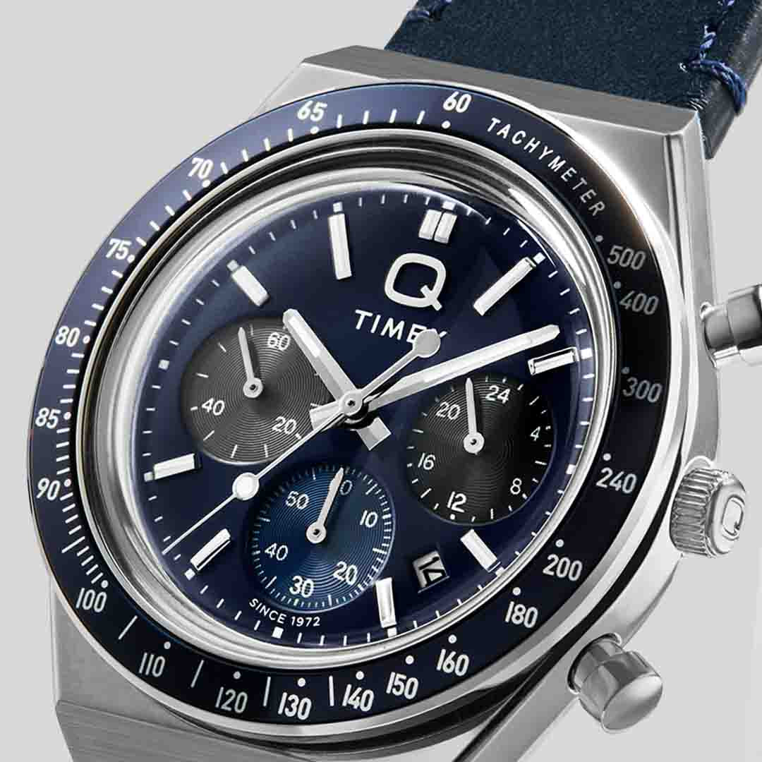 Timex Q Chronograph 40mm Blue | Watches.com