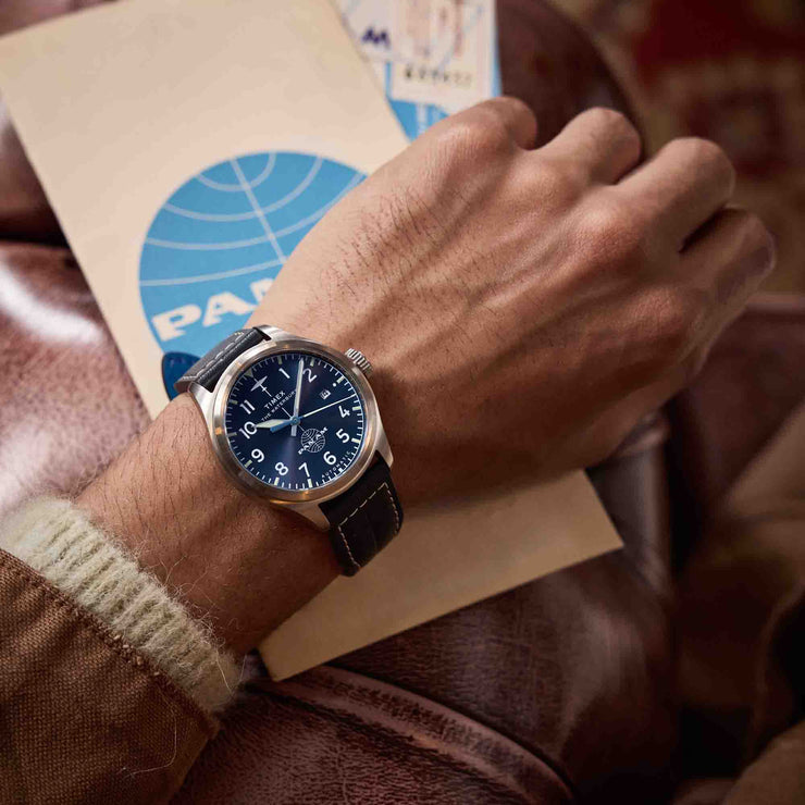 Timex Waterbury Ace Automatic x Pan Am 41mm Blue