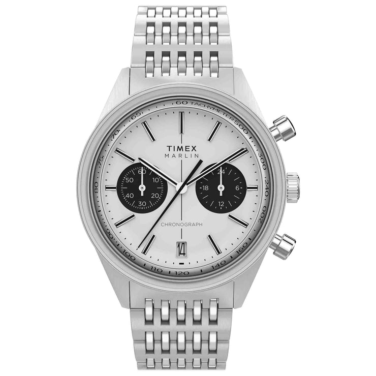 Timex Marlin Jet Quartz Chronograph 40mm White SS