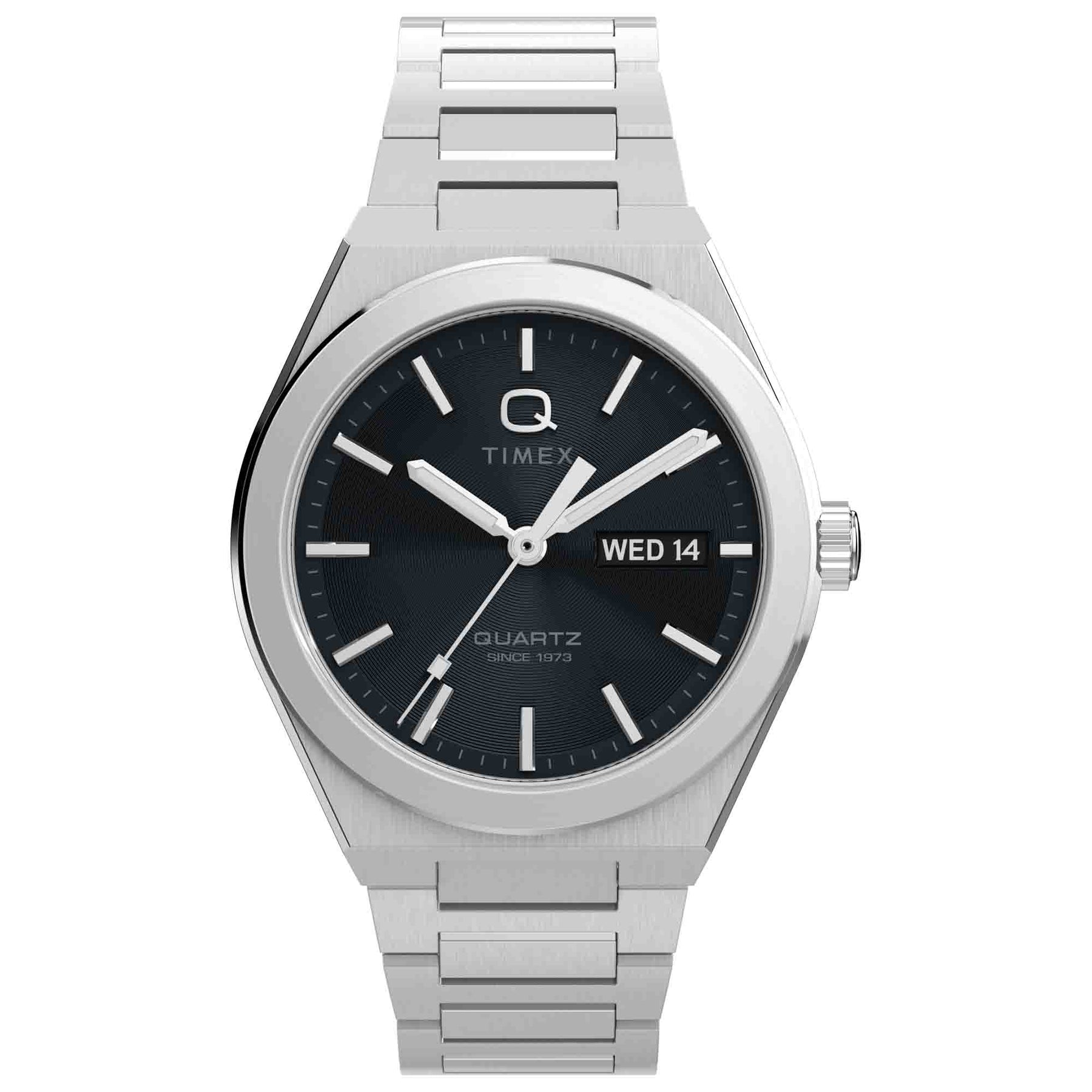 Timex Q Continental Day and Date 39mm Black SS | Watches.com