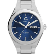 Timex Q Continental Day and Date 39mm Blue SS