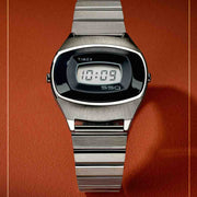 Timex Q 1975 SSQ Digital Reissue 38mm Black SS