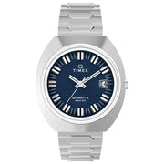 Timex Q 1972 Time Machine Reissue 39mm Blue Sunray SS