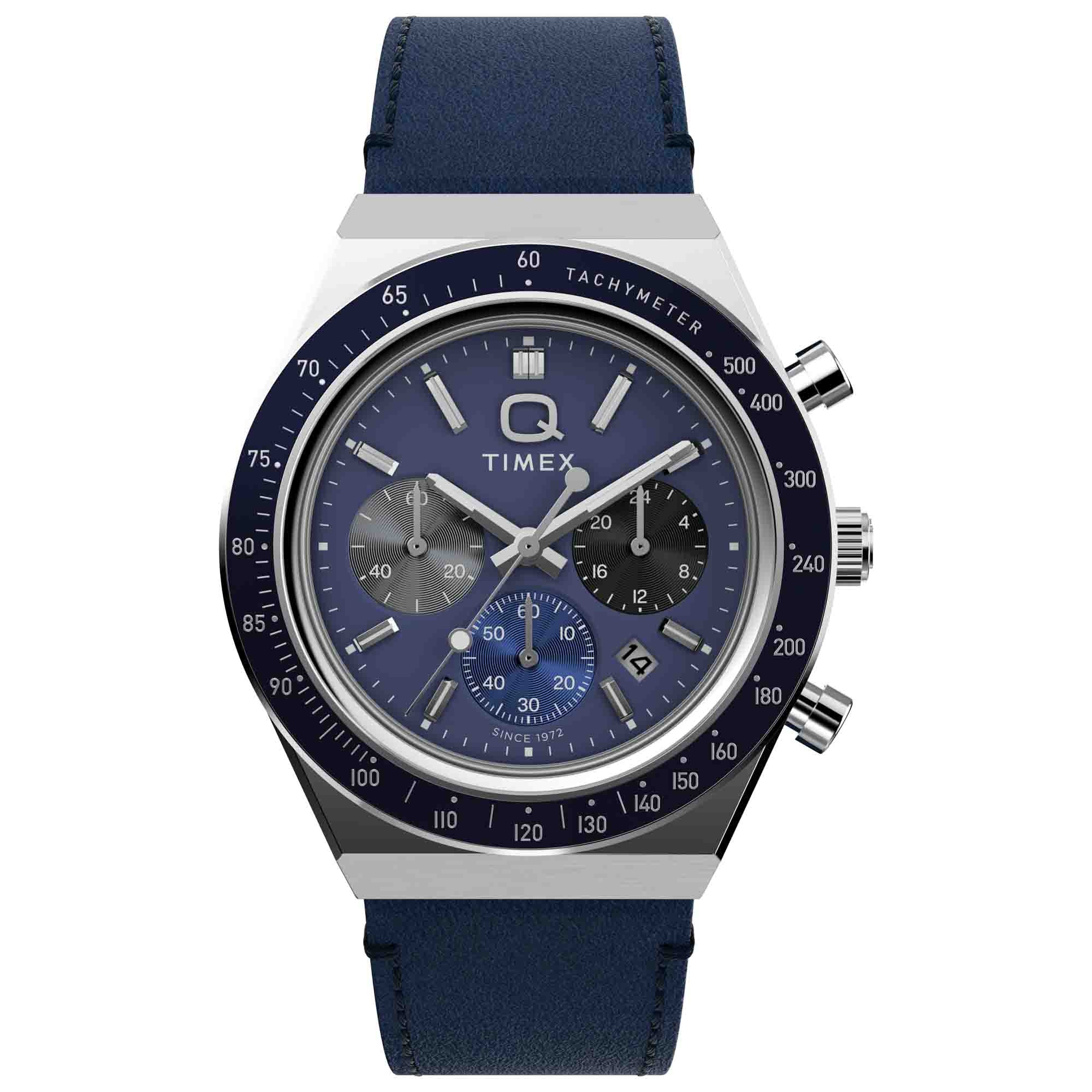 Timex Q Chronograph 40mm Blue | Watches.com