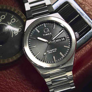 Timex Q Continental Day and Date 39mm Black SS