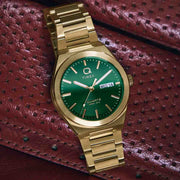 Timex Q Continental Day and Date 39mm Green SS