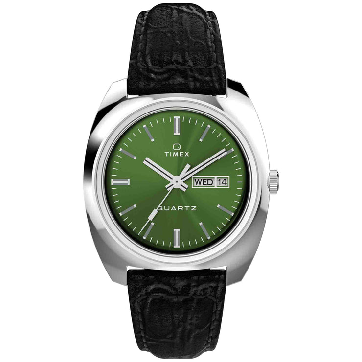 Timex 1978 Q Day Date 37.5mm Green