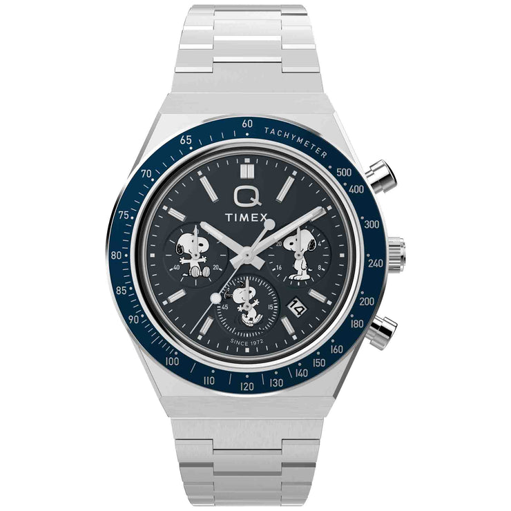 Timex Q Chronograph x Peanuts 40mm Blue SS