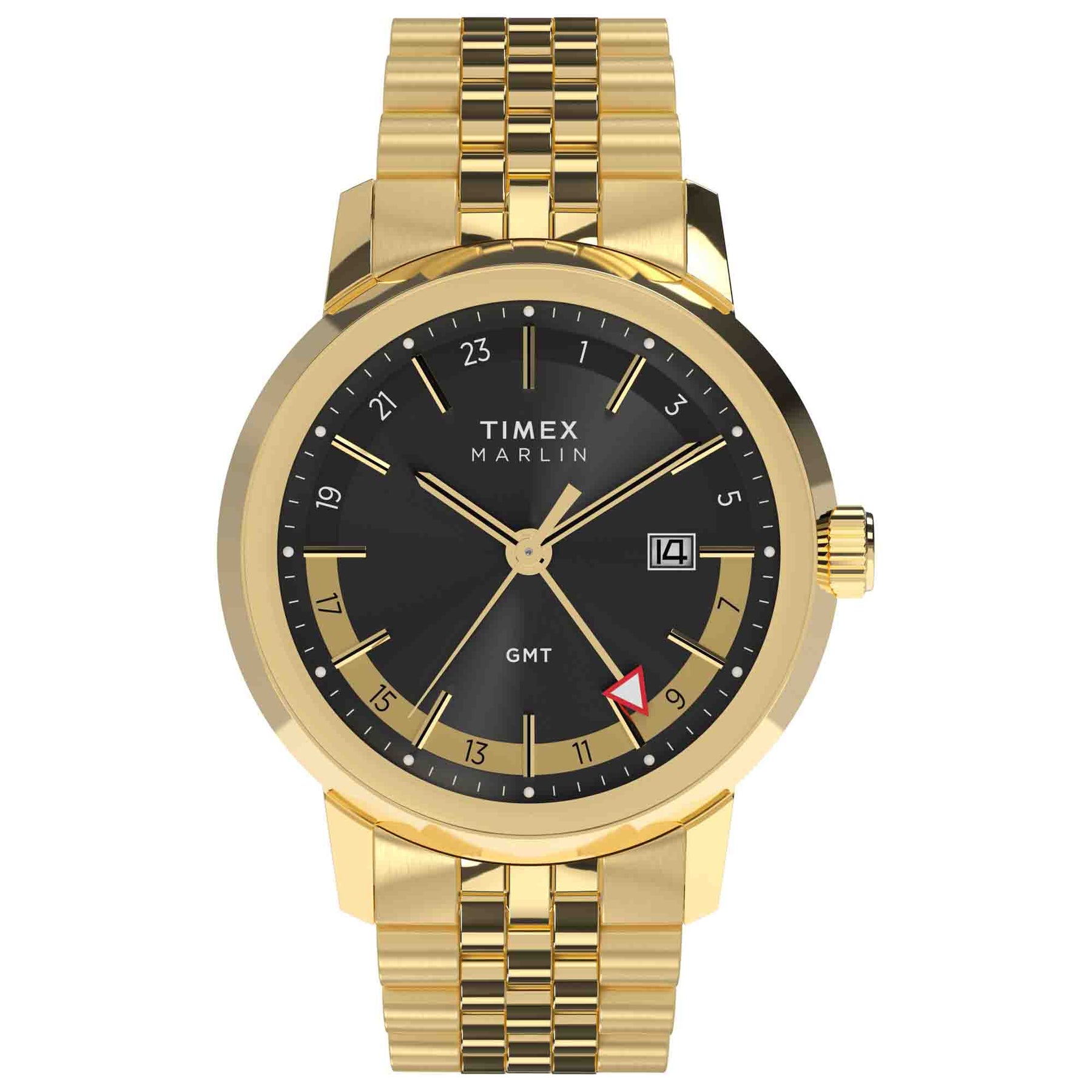 Timex Marlin GMT 40mm Black Gold SS | Watches.com