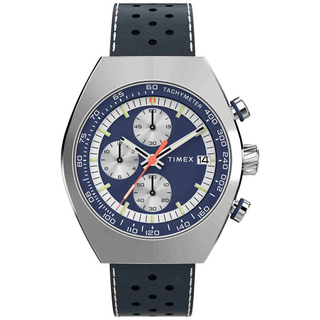 Timex Legacy Tonneau Chronograph 42mm Blue | Watches.com