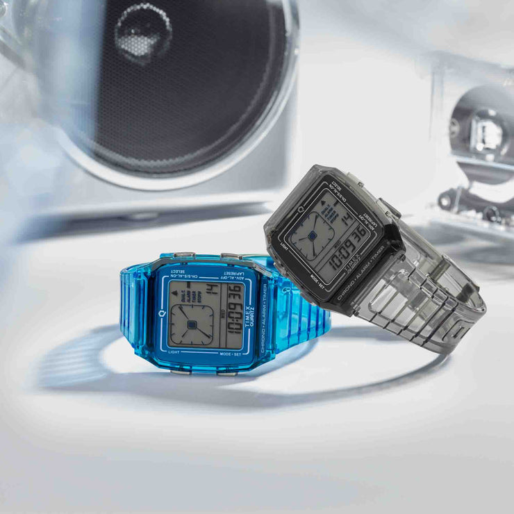 Timex Q LCA 35mm Transparent Blue