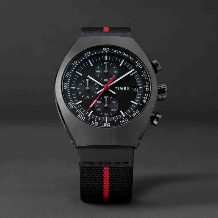 Timex Legacy Tonneau Chronograph 42mm Black angled shot picture