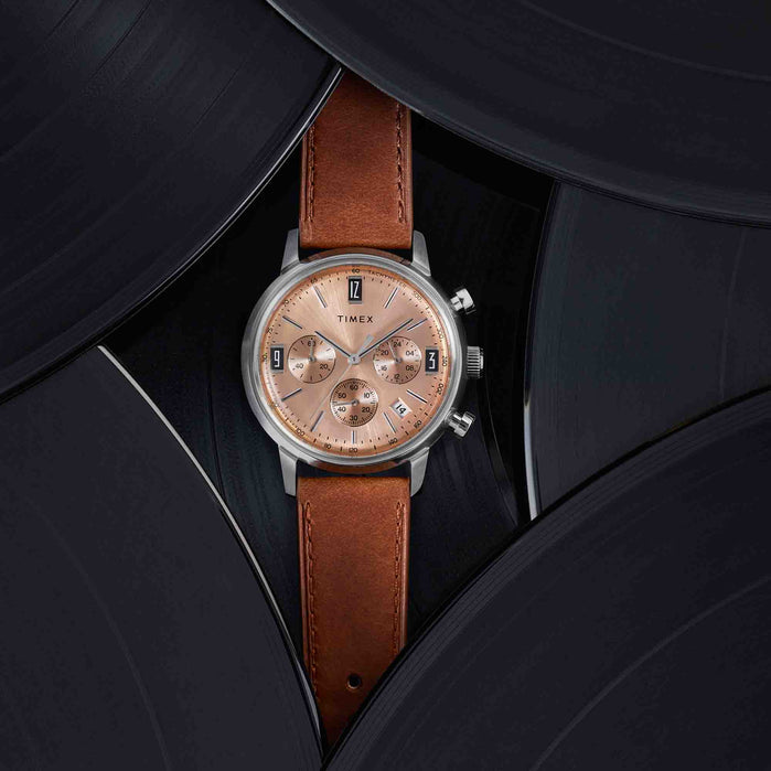 Timex Marlin Tachymeter Chronograph 40mm Caramel angled shot picture