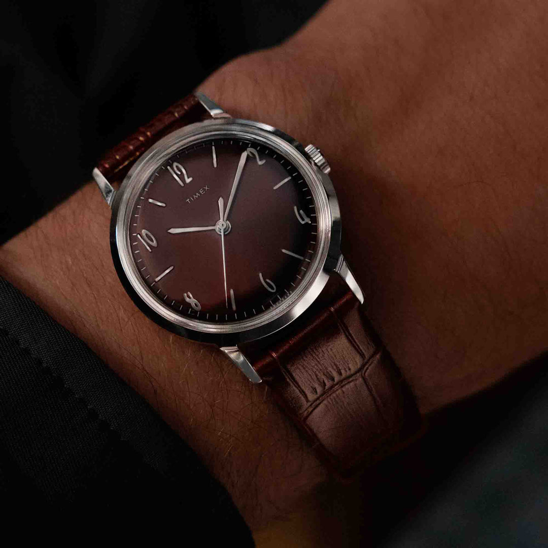 Timex Marlin Hand-Wound 34mm Chocolate Brown | Watches.com