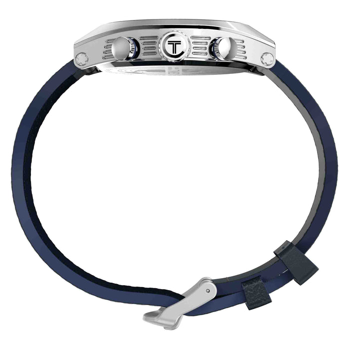 Timex Legacy Tonneau Chronograph 42mm Blue angled shot picture