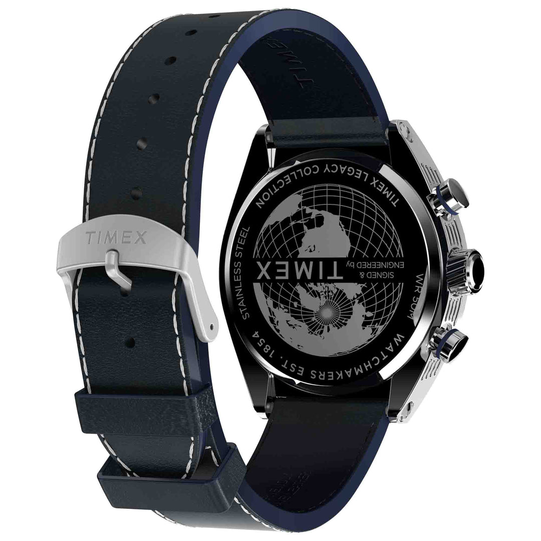 Timex Legacy Tonneau Chronograph 42mm Blue | Watches.com