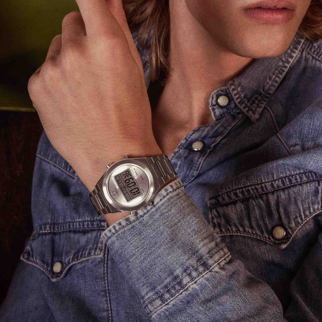 Timex Q80 Continental 39mm Digital Silver SS | Watches.com