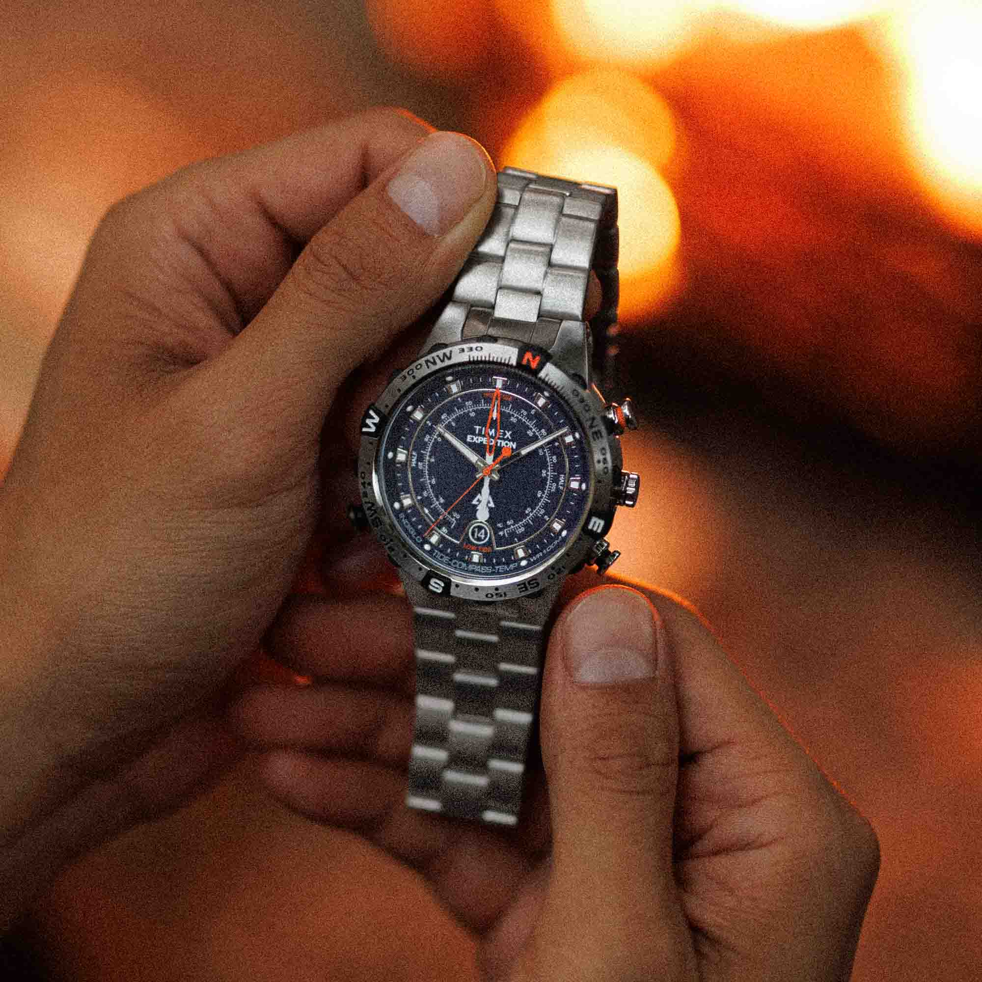 Timex Expedition Tide-Temp-Compass 45mm Blue SS | Watches.com
