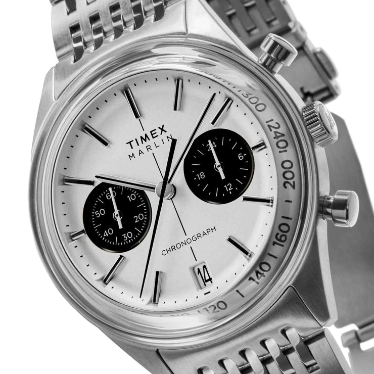 Timex Marlin Jet Quartz Chronograph 40mm White SS