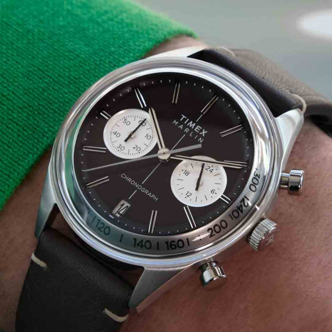 Timex Marlin Jet Quartz Chronograph 40mm Black | Watches.com