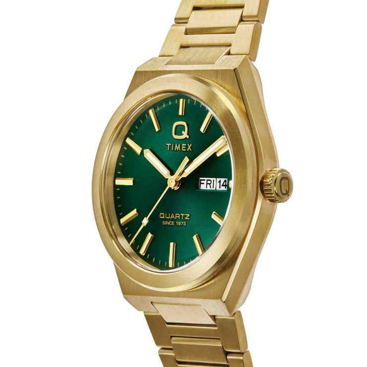 Timex Q Continental Day and Date 39mm Green SS