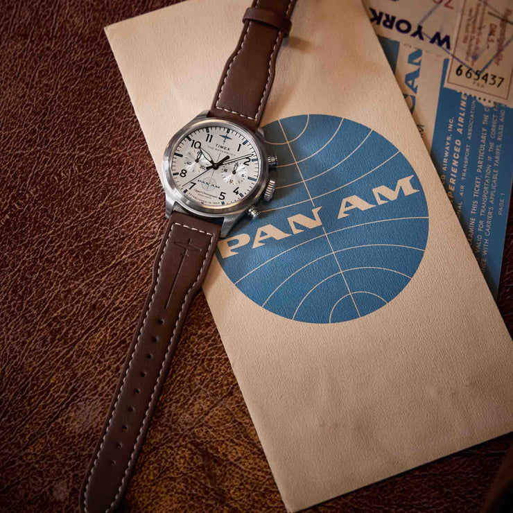 Timex Waterbury Ace Chronograph x Pan Am 41mm Tan