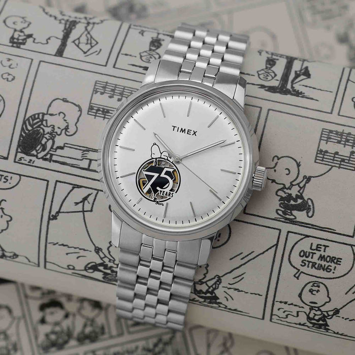 Timex x Peanuts Timex Marlin Automatic 75th Anniversary 40mm SS angled shot picture