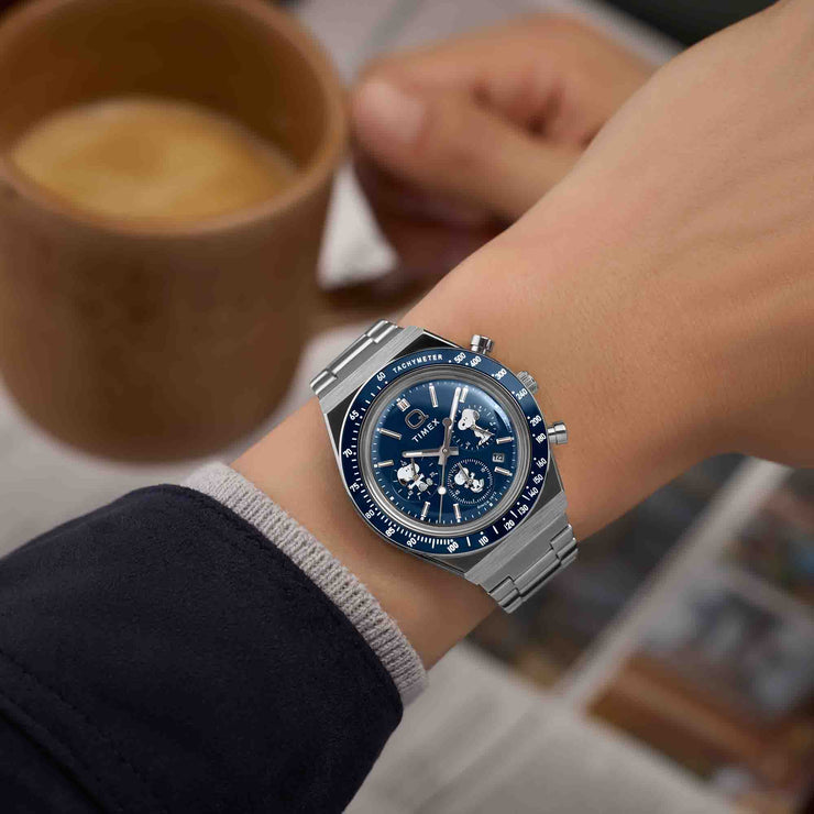 Timex Q Chronograph x Peanuts 40mm Blue SS