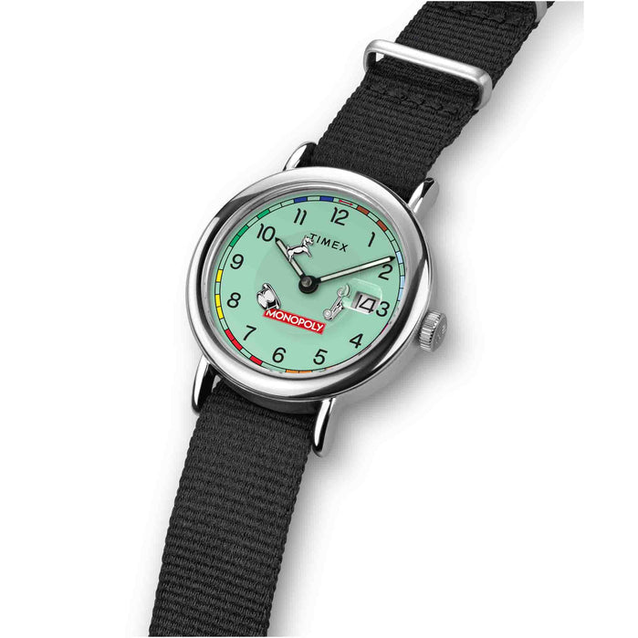 Timex Weekender x Monopoly 37mm Green angled shot picture
