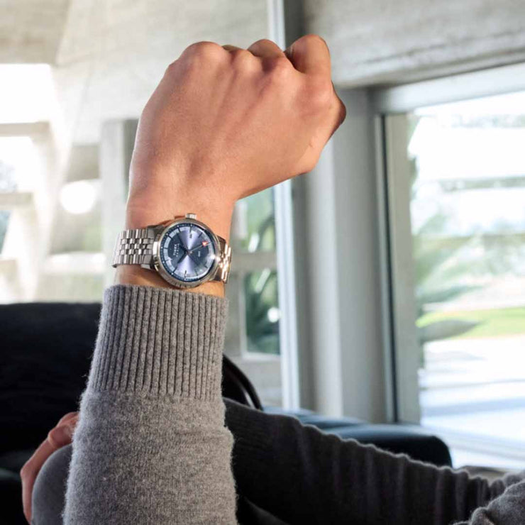 Timex Marlin Quartz GMT 40mm Blue Silver SS