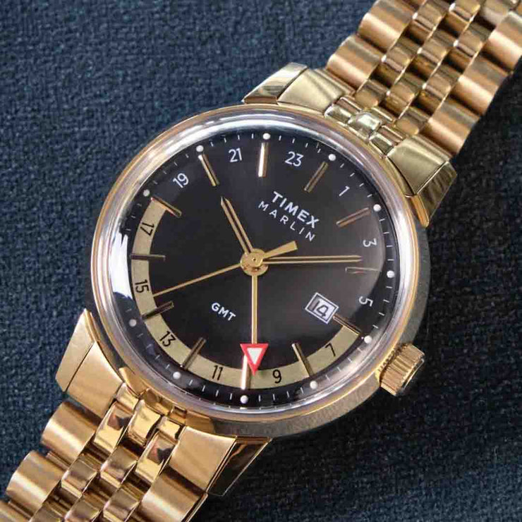 Timex Marlin GMT 40mm Black Gold SS Watches timex-marlin-gmt-40mm-black-gold-ss-watches