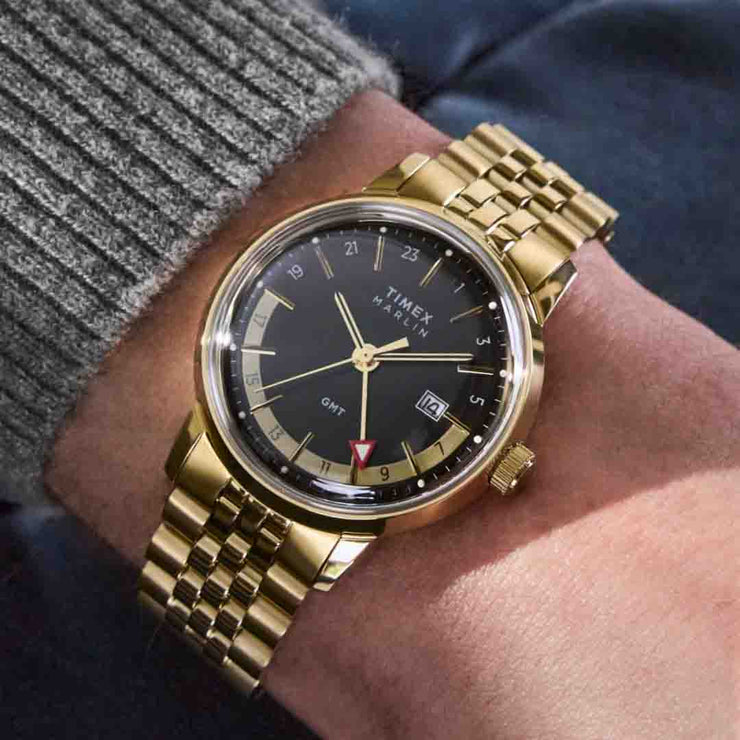 Timex Marlin GMT 40mm Black Gold SS