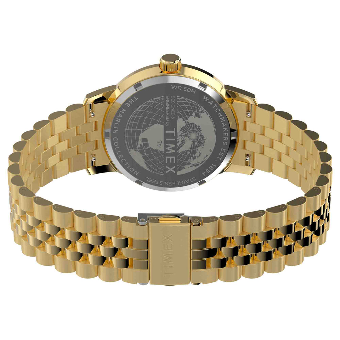Timex Marlin Quartz GMT 40mm Black Gold SS | Watches.com