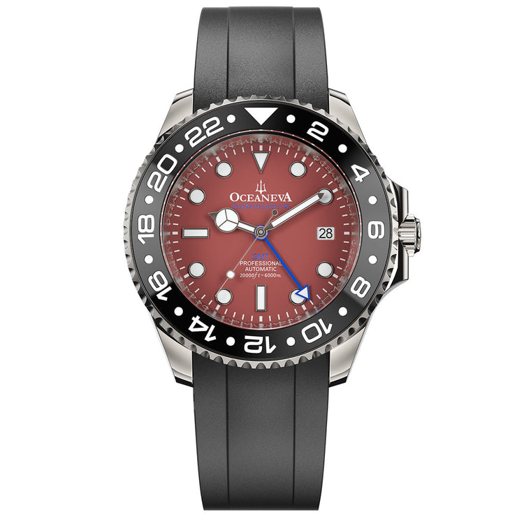 Oceaneva 6000m GMT Deep Marine Explorer VI Grade 5 Titanium Automatic Burgundy