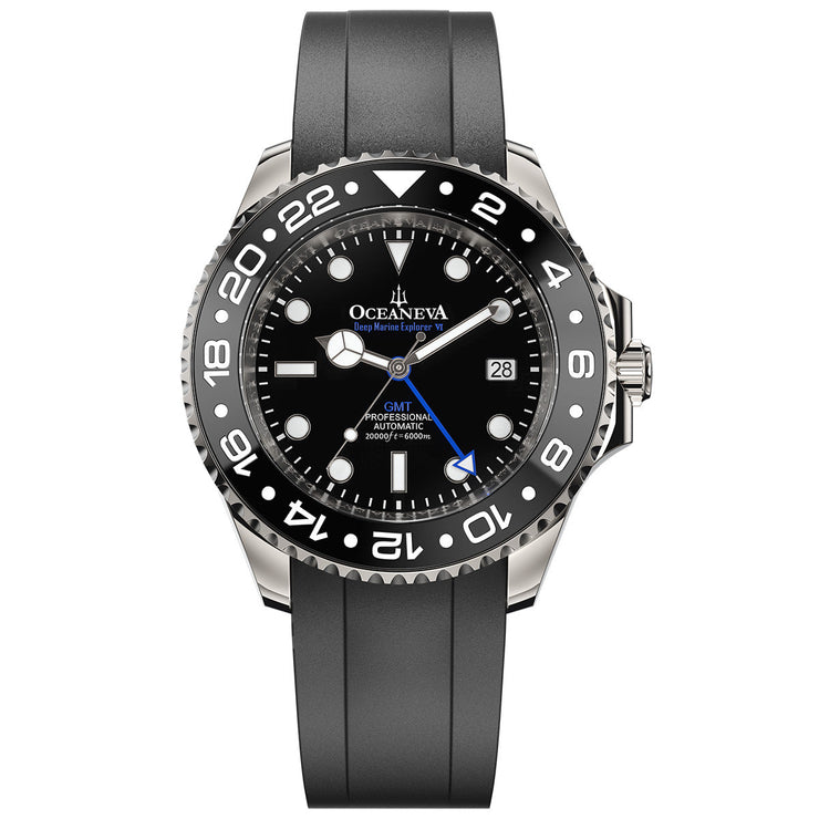 Oceaneva 6000m GMT Deep Marine Explorer VI Grade 5 Titanium Automatic Black
