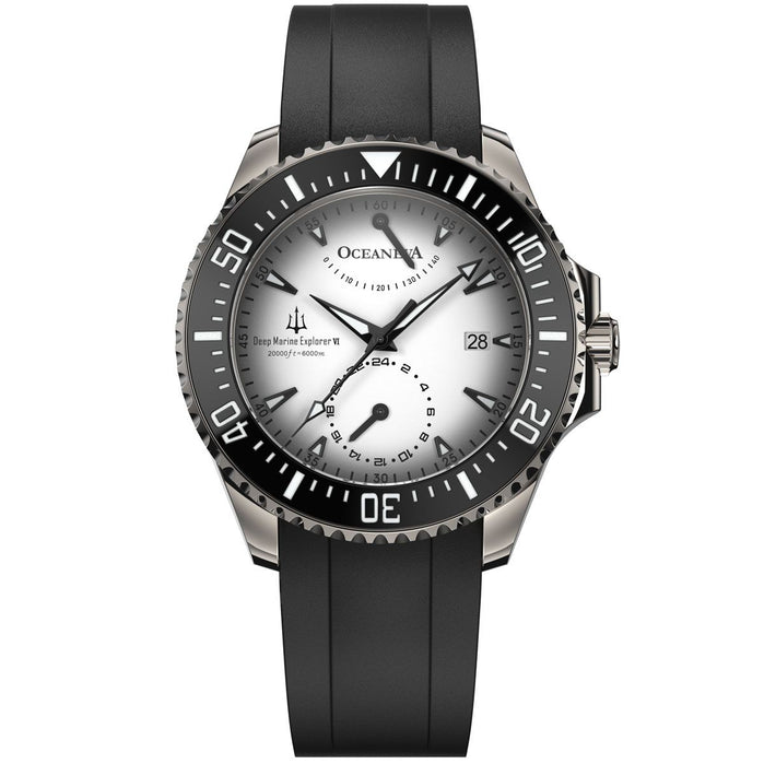 Oceaneva Power Reserve 6000m Automatic Grade 5 Titanium Silver angled shot picture