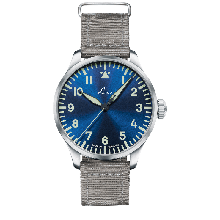 Laco Augsburg Blaue Stunde 42 nylon bracelet | Blue Dial – Watches.com