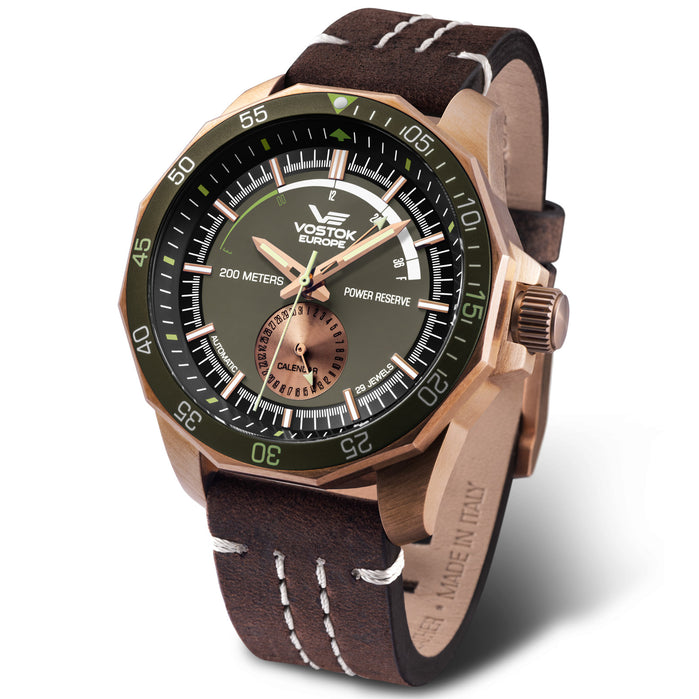 Vostok-Europe N1 Rocket Bronze Power Reserve Automatic Olive angled shot picture