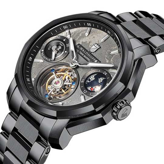 Manufaktur Waldhoff Continental Tourbillon Black angled shot picture