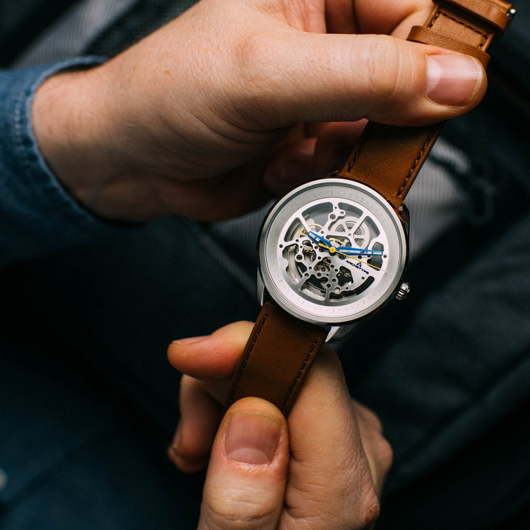 Archetype Nemesis Automatic Silver Tan | Watches.com