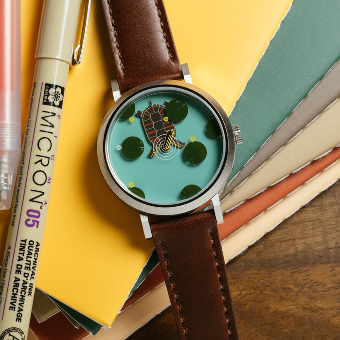 Asterisk x Charley Harper Turtleneck Automatic angled shot picture