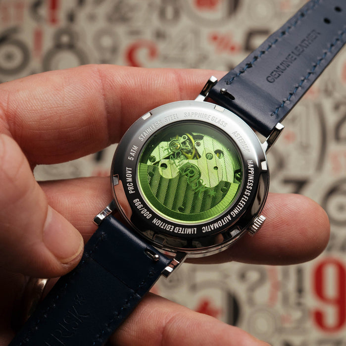 Asterisk Happiness is Fleeting Jump Hour Automatic angled shot picture