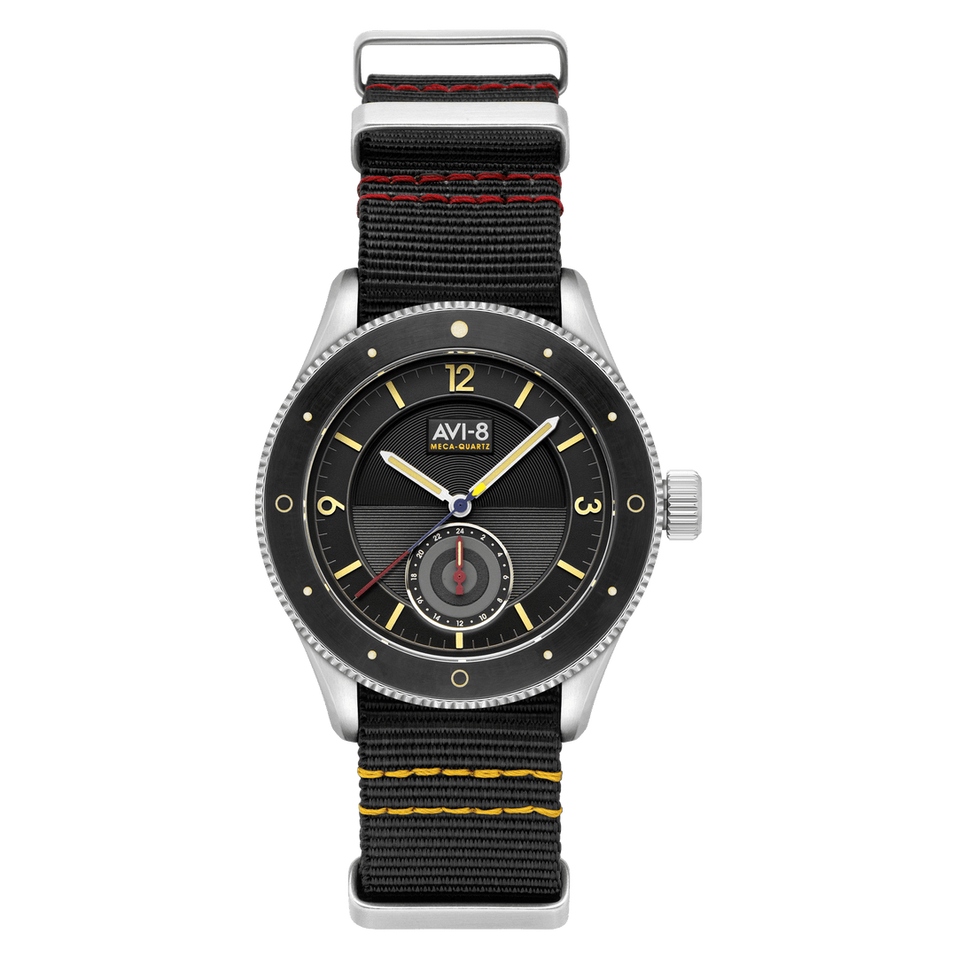 アキラ AVI-8 Flyboy Airmaster Sector Meca-Quartz Raven Black – Watches.com