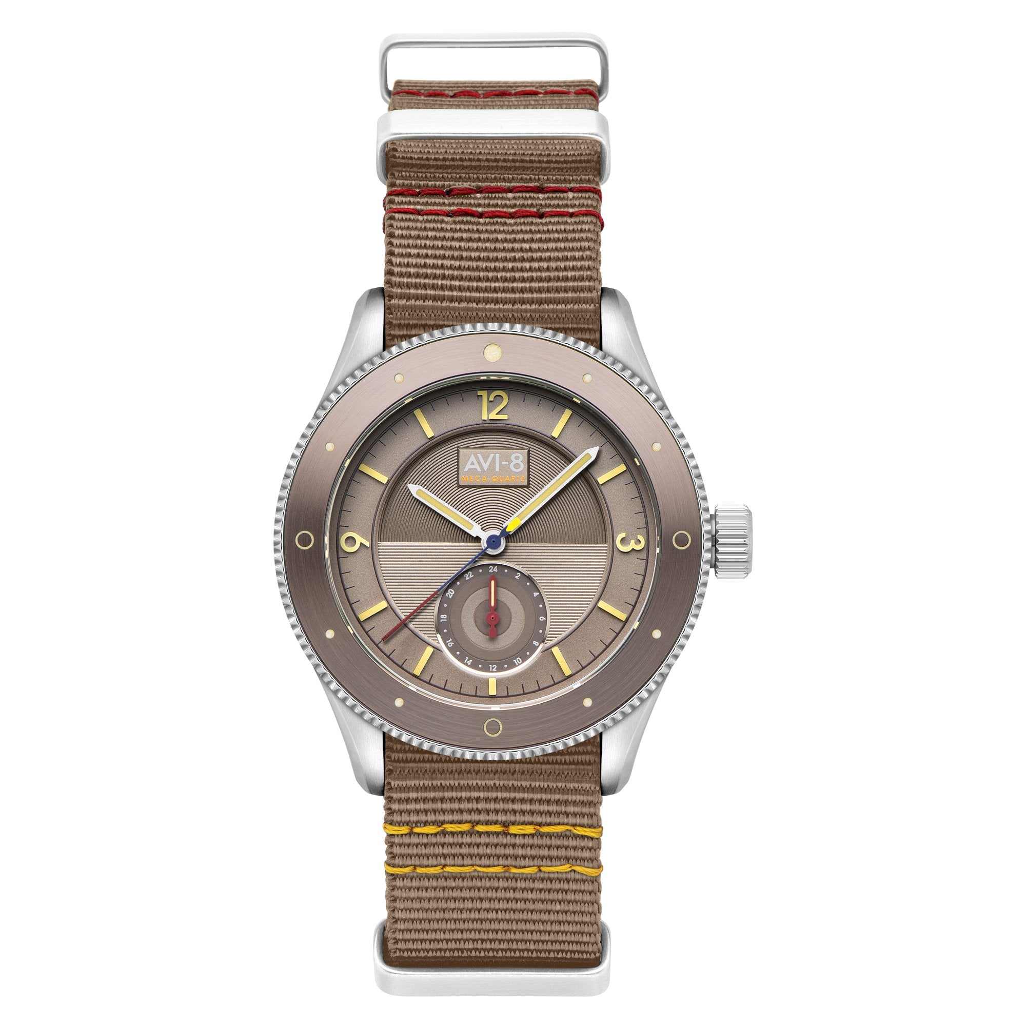 AVI-8 Flyboy Airmaster Sector Meca-Quartz Silver Feather Grey