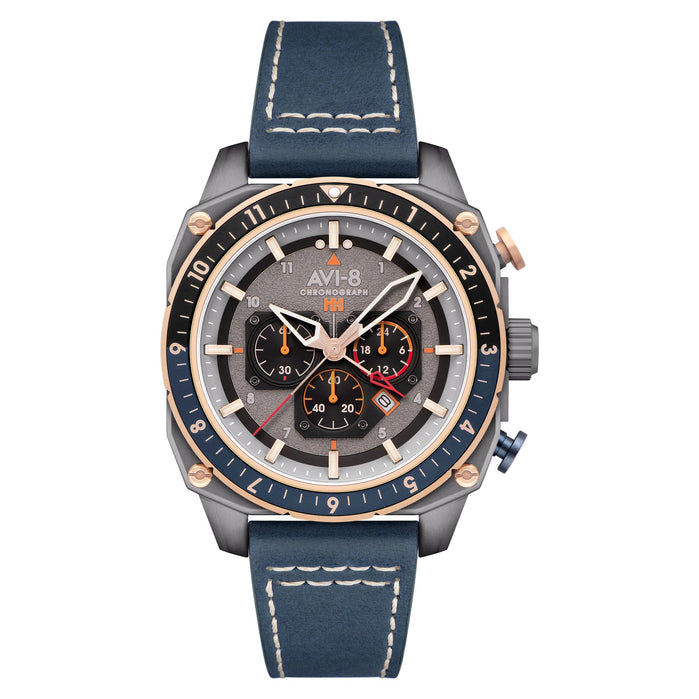 AVI-8 Hawker Hunter Atlas Dual Time Chronograph Charcoal Grey angled shot picture