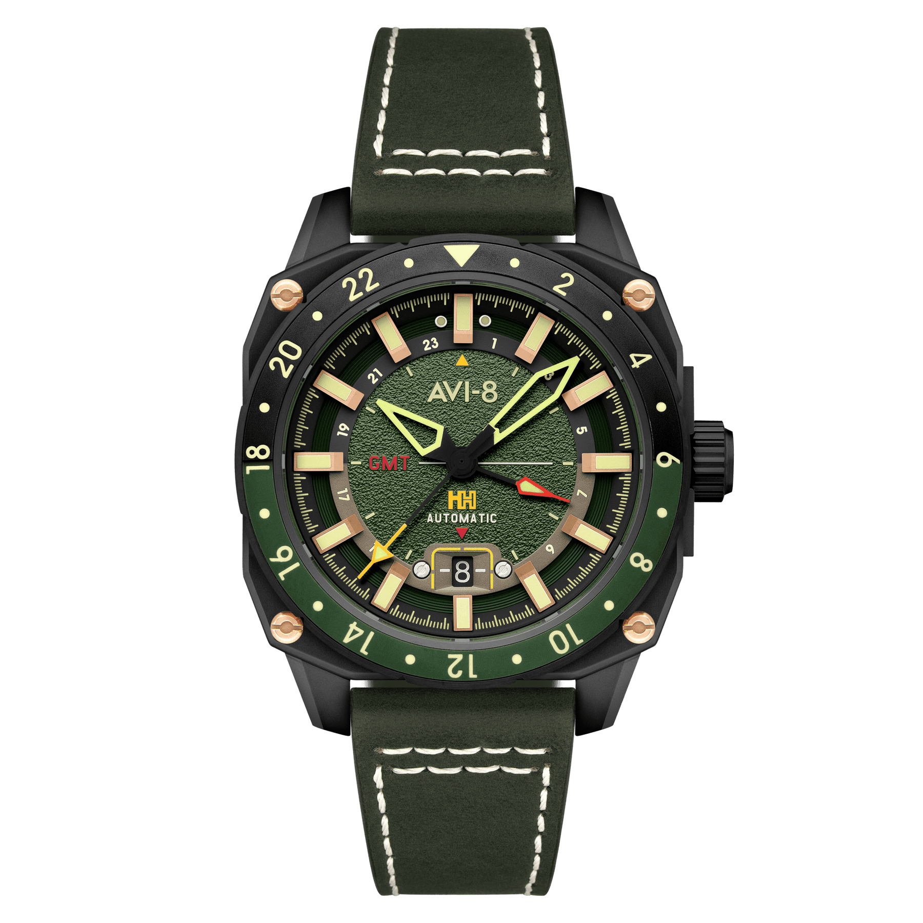 AVI-8 Hawker Hunter Atlas GMT Automatic Amazon Green – Watches.com