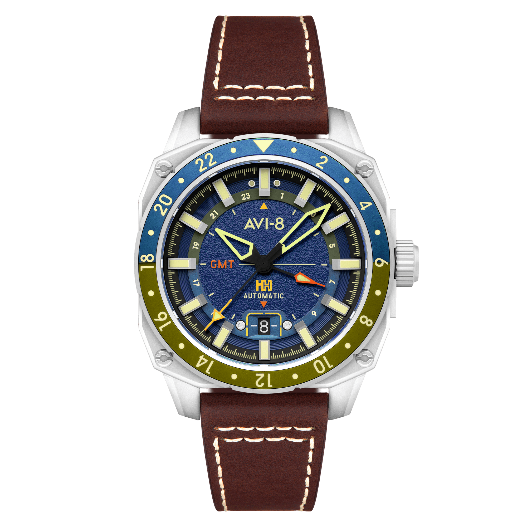 AVI-8 Hawker Hunter Atlas GMT Automatic Earth Blue – Watches.com