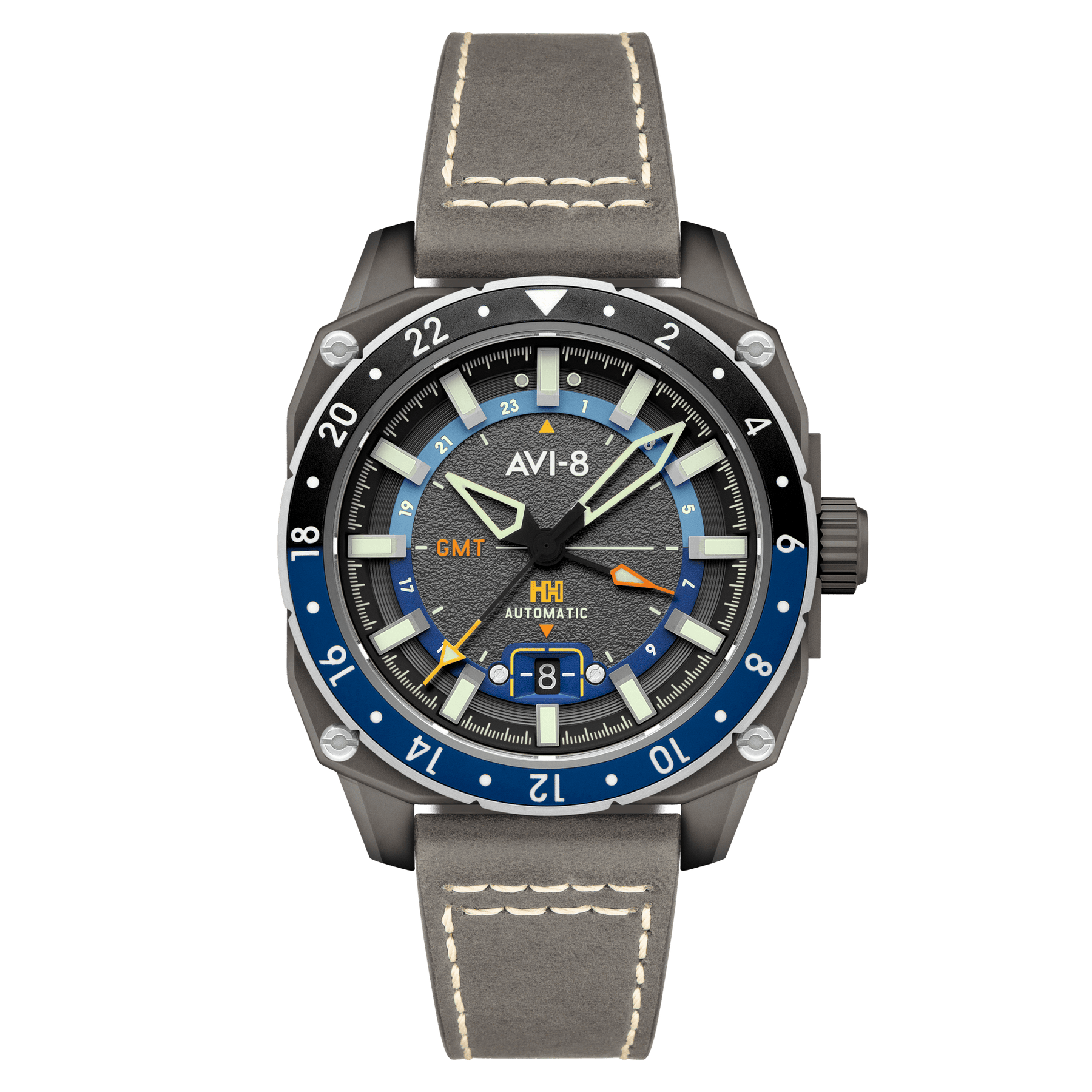 AVI-8 Hawker Hunter Atlas GMT Automatic Mist Grey – Watches.com